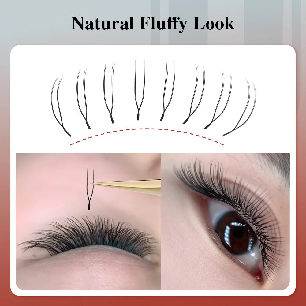 NAGARAKU 2D 3D UU Lashes U Shape Eyelash Premium Soft YY Eyelashes Extension Makeup Mesh Net Cross Volume Eyelash