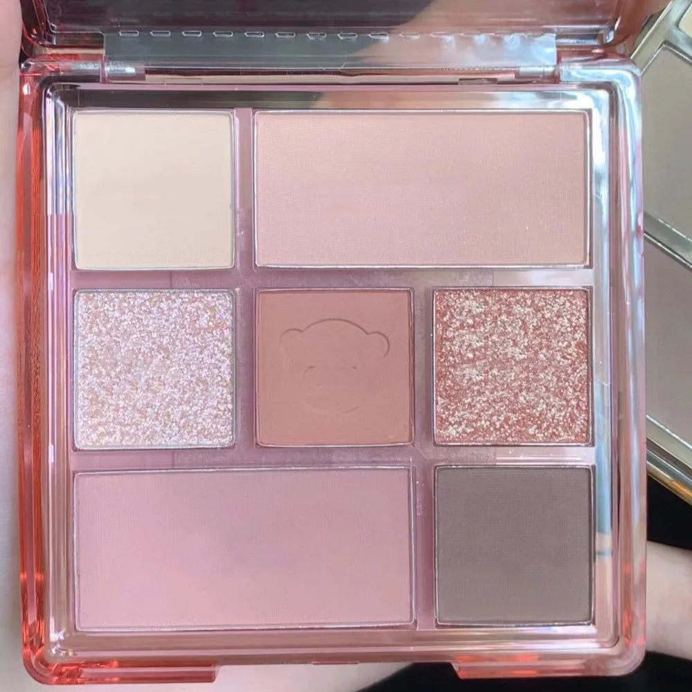 New 7Color Eye Shadow Tray Low Saturation Palette Full Matte Korean Eye Makeup Pigment Eyeshadow Tray Lasting Eye Makeup Palette