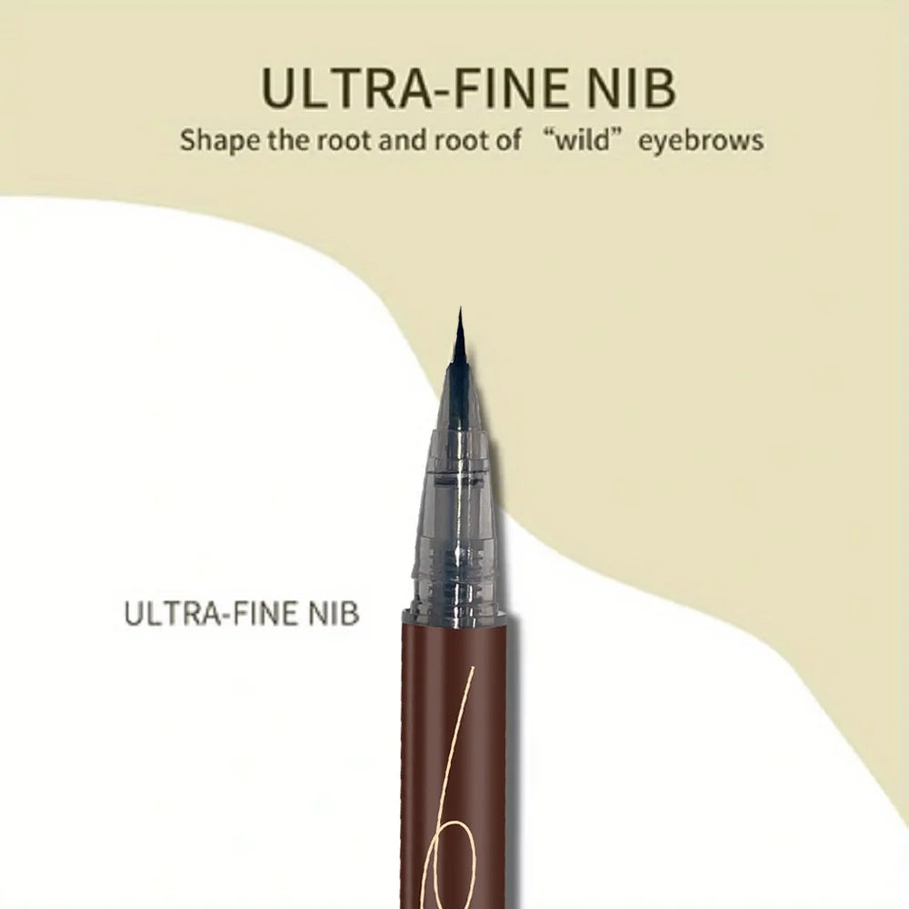 Ultra-fine ultra-fine eyebrow pencil waterproof professional sweat-proof liquid eyeliner Eyebrow dual-purpose durable makeup art