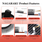 NAGARAKU 2D 3D UU Lashes U Shape Eyelash Premium Soft YY Eyelashes Extension Makeup Mesh Net Cross Volume Eyelash