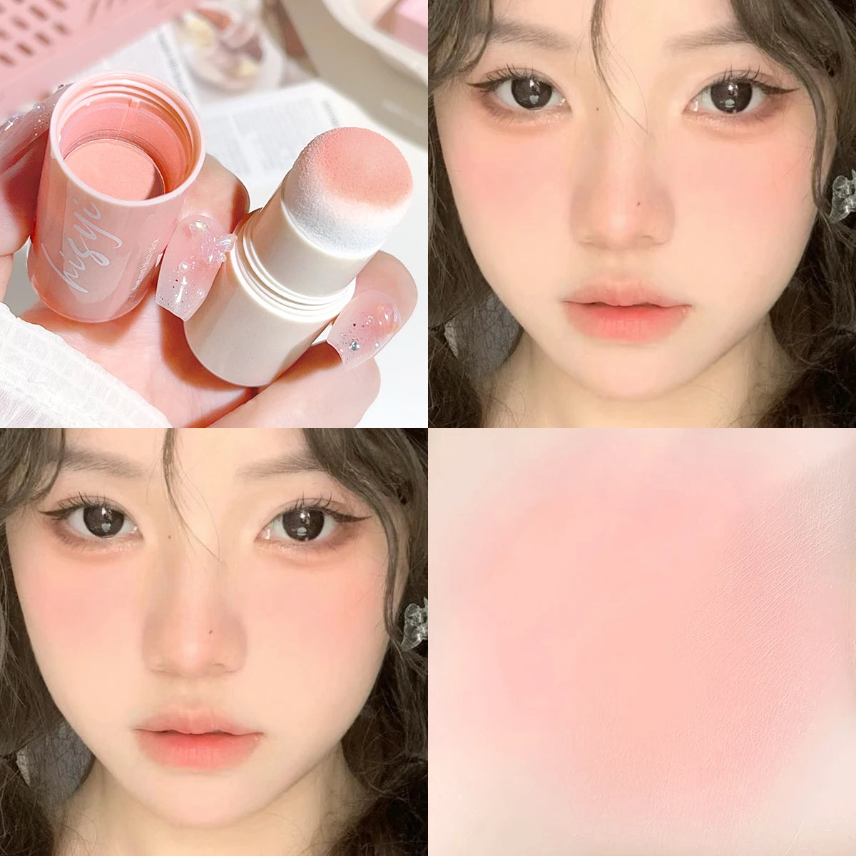 HISYI Yunrou Soft Fog Blush Stick - Energetic and Bouncy, Korean Style, Brightening, Dual-Use for Lips and Cheeks