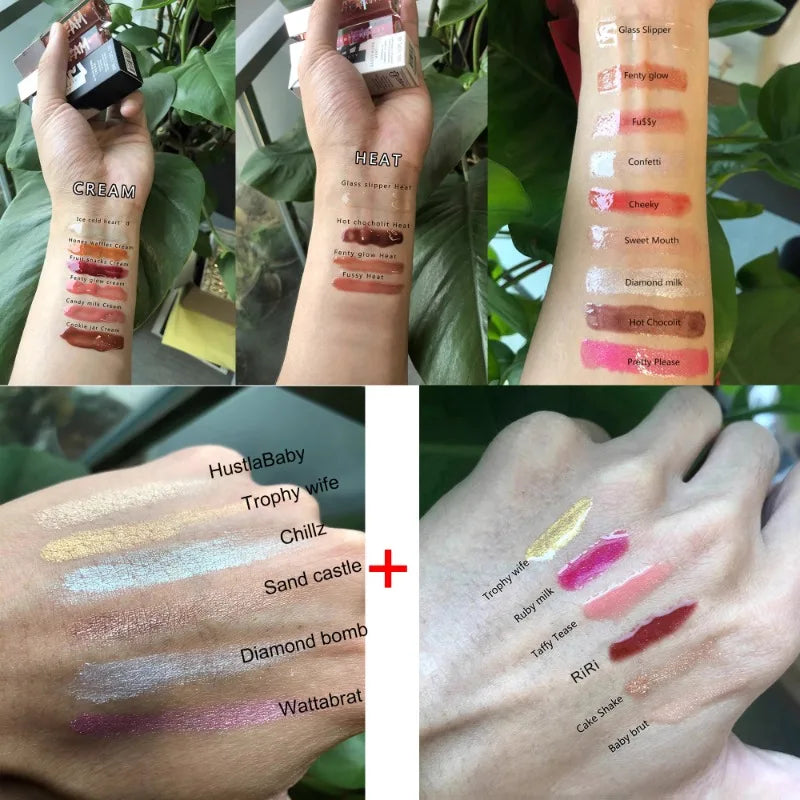 Fenty Beauty 9 Colors Colorful Lip Gloss Waterproof Liquid Lipstick Nude Pink Lips tint Makeup Lip Glaze Cosmetics Red Lip Stain