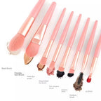 Set of 8 Soft Bristle Make Up Brushes Premium Synthetic With Bag Eyeshadow Brush Eye Facial Beauty Foundation Brush