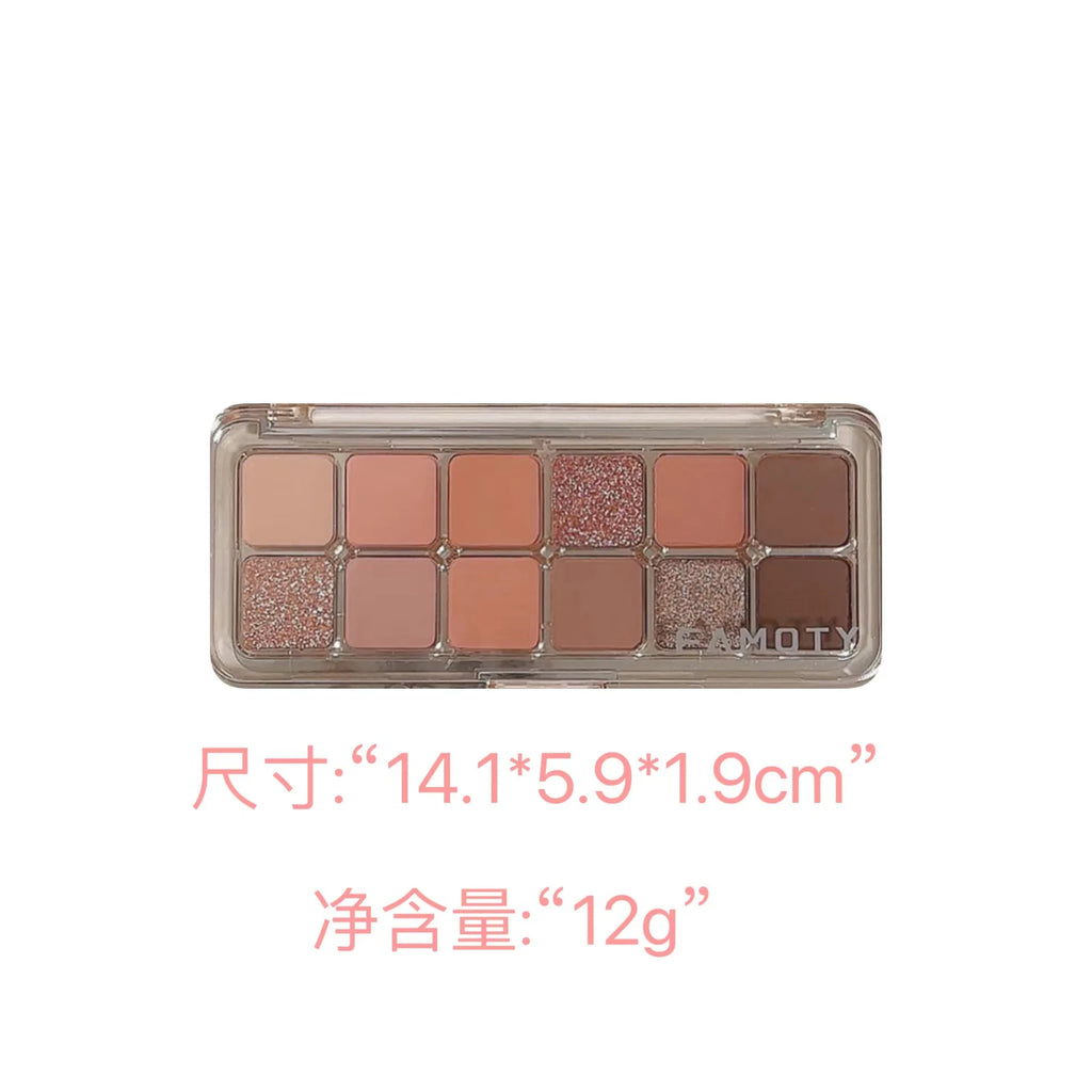 12-Color Matte Tea Apricot Eyeshadow Palette