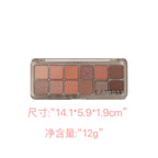 12-Color Low Saturation Matte Eyeshadow Palette Tea Apricot Earth Tones Long Lasting All-Matte Eye Makeup for Daily Use