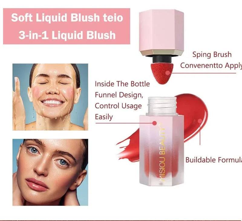 Liquid Versatile Blush Face Brighten Long-lasting Natural Moisturizer Cheek Tint Makeup Stick Lip Cheek Eye Kawaii Makeup