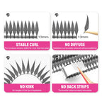 MASSCAKU 0.05mm Thickness Synthetic Mink Manga Anime Comic Spire Lashes 8-15mm Mix Length Feather Shape False Eyelash Bundles