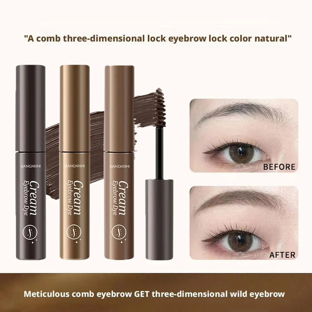 3 Colors Long Lasting Waterproof Eyebrow Mascara Cream Eye Brow Shadow Makeup Beauty Comstic Tools with Brush Dye Eyebrow Gel