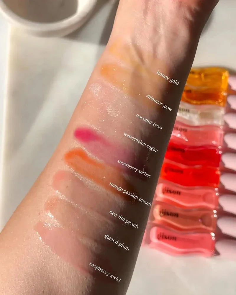 INS Gisou New Color Lasting Moisturizing Lip Balm Raspberry Swirl Sticky Toffee For Lips Plumping Exfoliating Gloss Oil Care