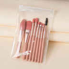 Set of 8 Soft Bristle Make Up Brushes Premium Synthetic With Bag Eyeshadow Brush Eye Facial Beauty Foundation Brush