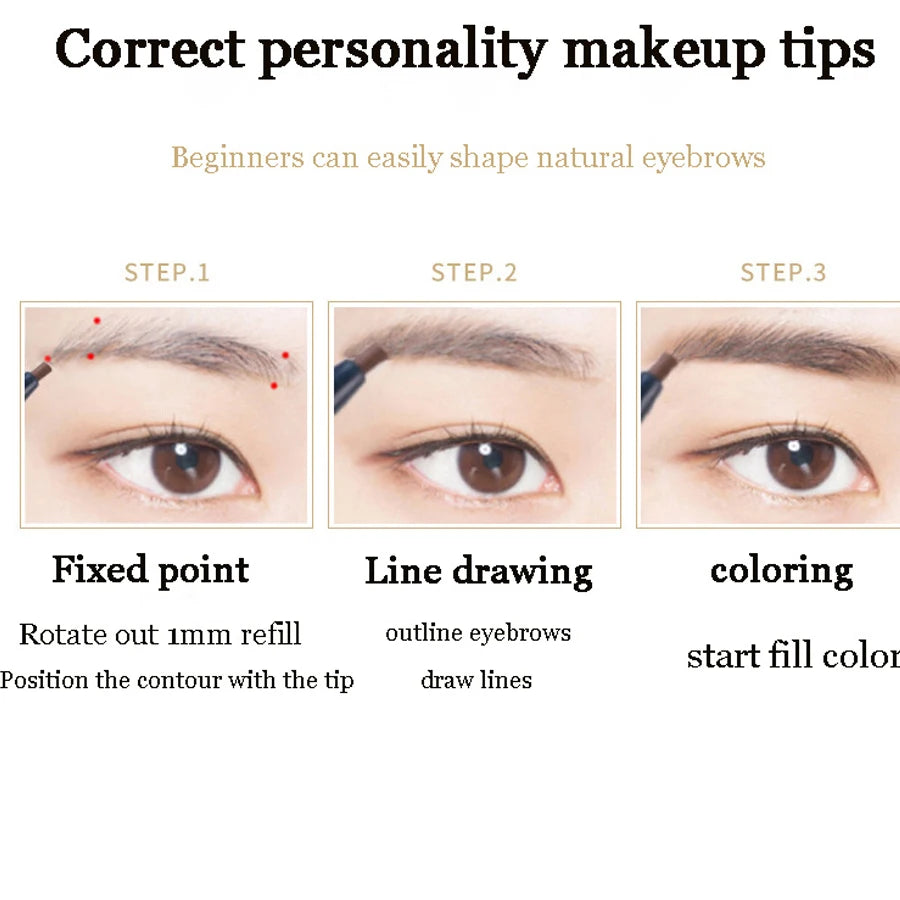 Waterproof Matte Eyebrow Pen Makeup Double Head Lasting Brown Non-Smudged Eye Brow Pencil Tint with Brush Cosmetics