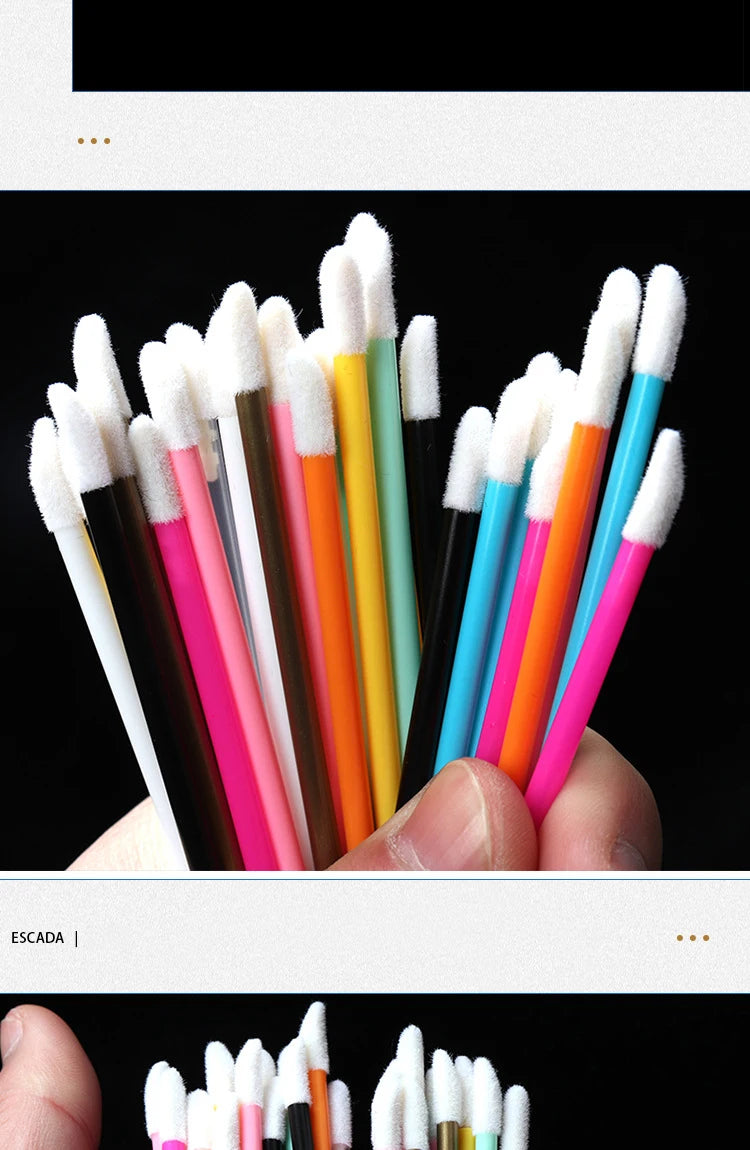 50 Pcs Disposable Lip Brush Makeup Tools Hollow Lip Wands Nylon Lip Gloss Stick Applicator Lipstick Wands Set Cosmetic Tools