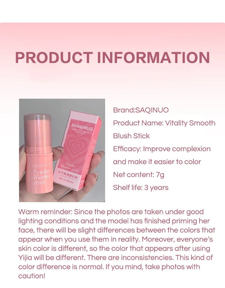 Velvet Matte Smooth Blush Stick Long-lasting And Low Saturation Natural Makeup Effect And Easy To Apply