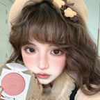 Monochrome Cute Blusher Peach Milk Pink Cream Natural Cheek Tint Brighten Waterproof Matte Face Contouring Blush Palette Makeup