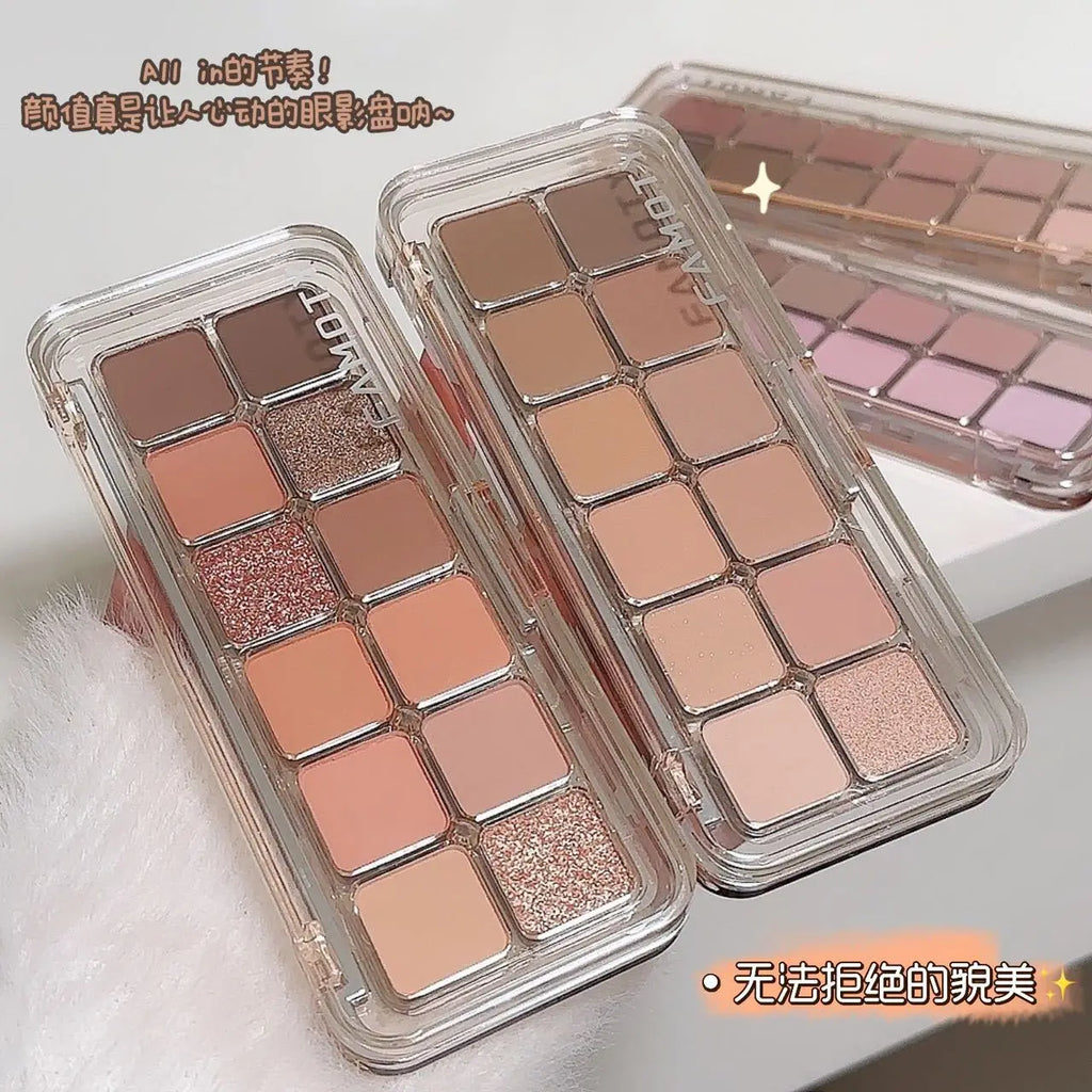 12-Color Matte Tea Apricot Eyeshadow Palette