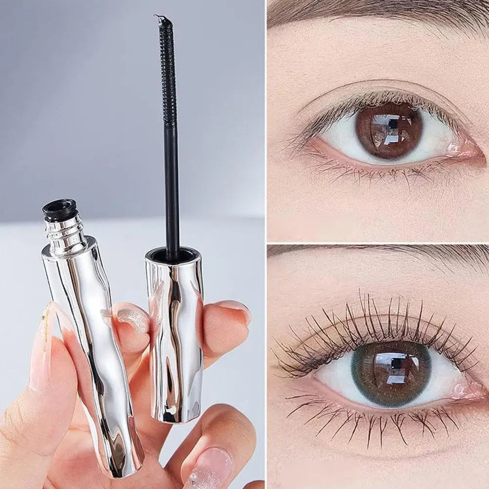 Metal Iron Brush Waterproof Mascara Used Eyelash Extensions No Clump Thick Fiber Mascara Black Dense Curling Women's Cosmetics