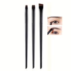 3-Piece Makeup Brush Set: Sickle-Shaped Eyeliner Brush, Fine Angled Eyebrow Brush, Eyeliner Brush, Ultra-Fine Eyeshadow Brush