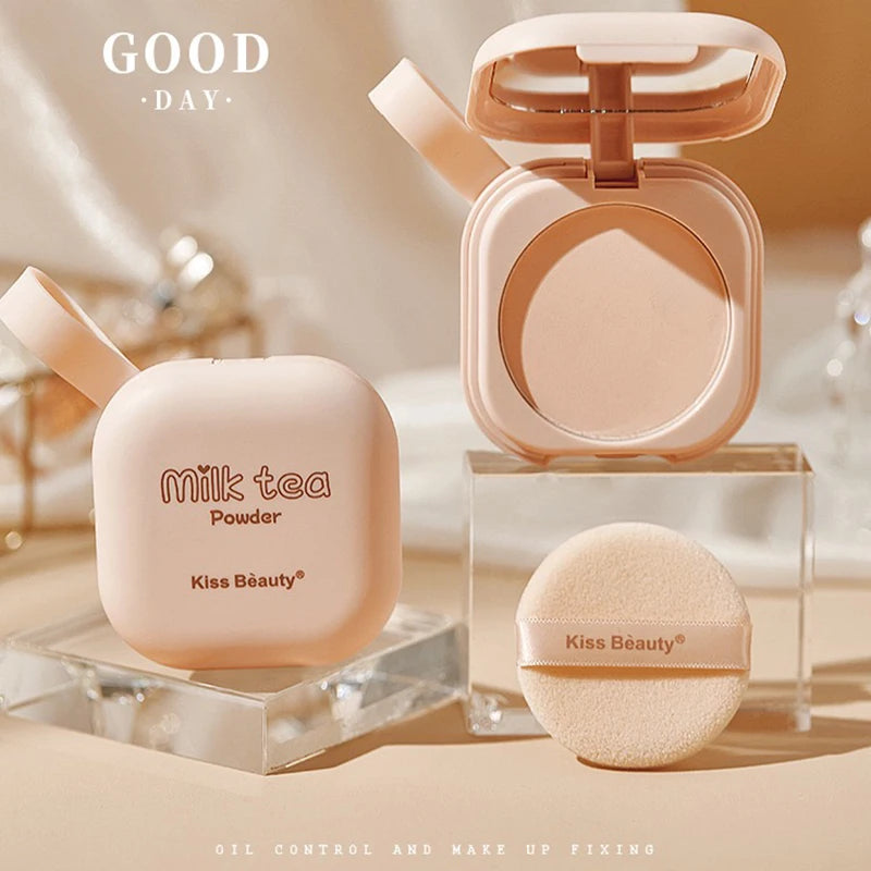 Setting Powder Oil Control Makeup Setting Brightening Skin Tone Setting Powder With Mirror Compact Portable Makeup Powder