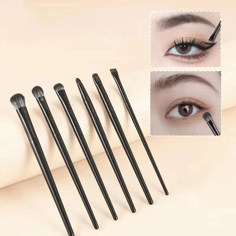 6-Piece Eye Makeup Brush Set: Professional Soft Contour Eyeshadow Brush, Small Eye Makeup Brushes for Detailed Eye Makeup, Facia