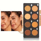 Waterproof Pressed Powder For Dark Skin Brighten Face Contouring Concealer Natural Matte Bronzer Cream Makeup Palette For Women