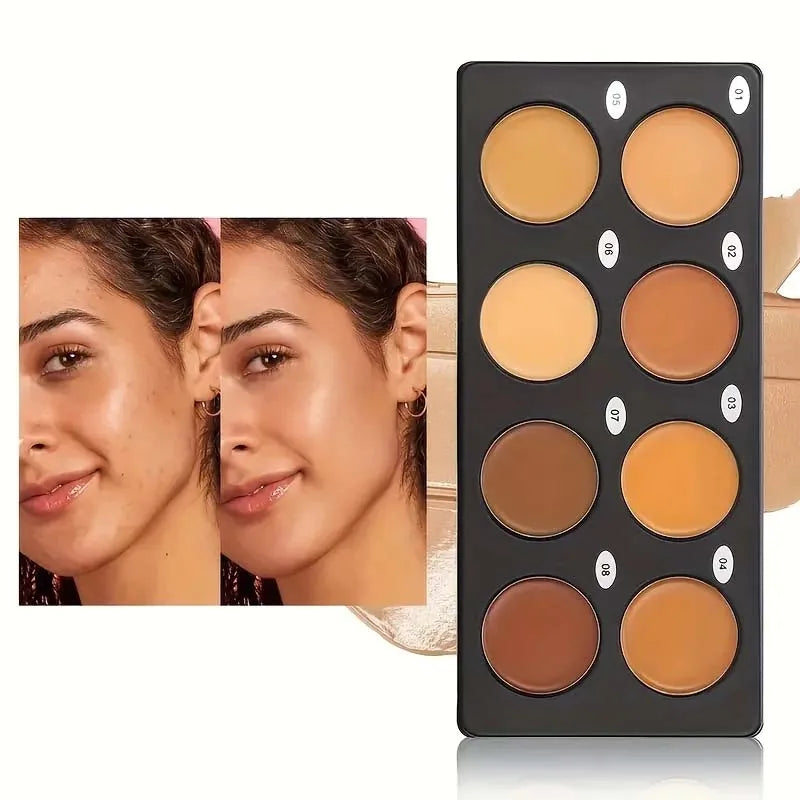 Waterproof Pressed Powder For Dark Skin Brighten Face Contouring Concealer Natural Matte Bronzer Cream Makeup Palette For Women