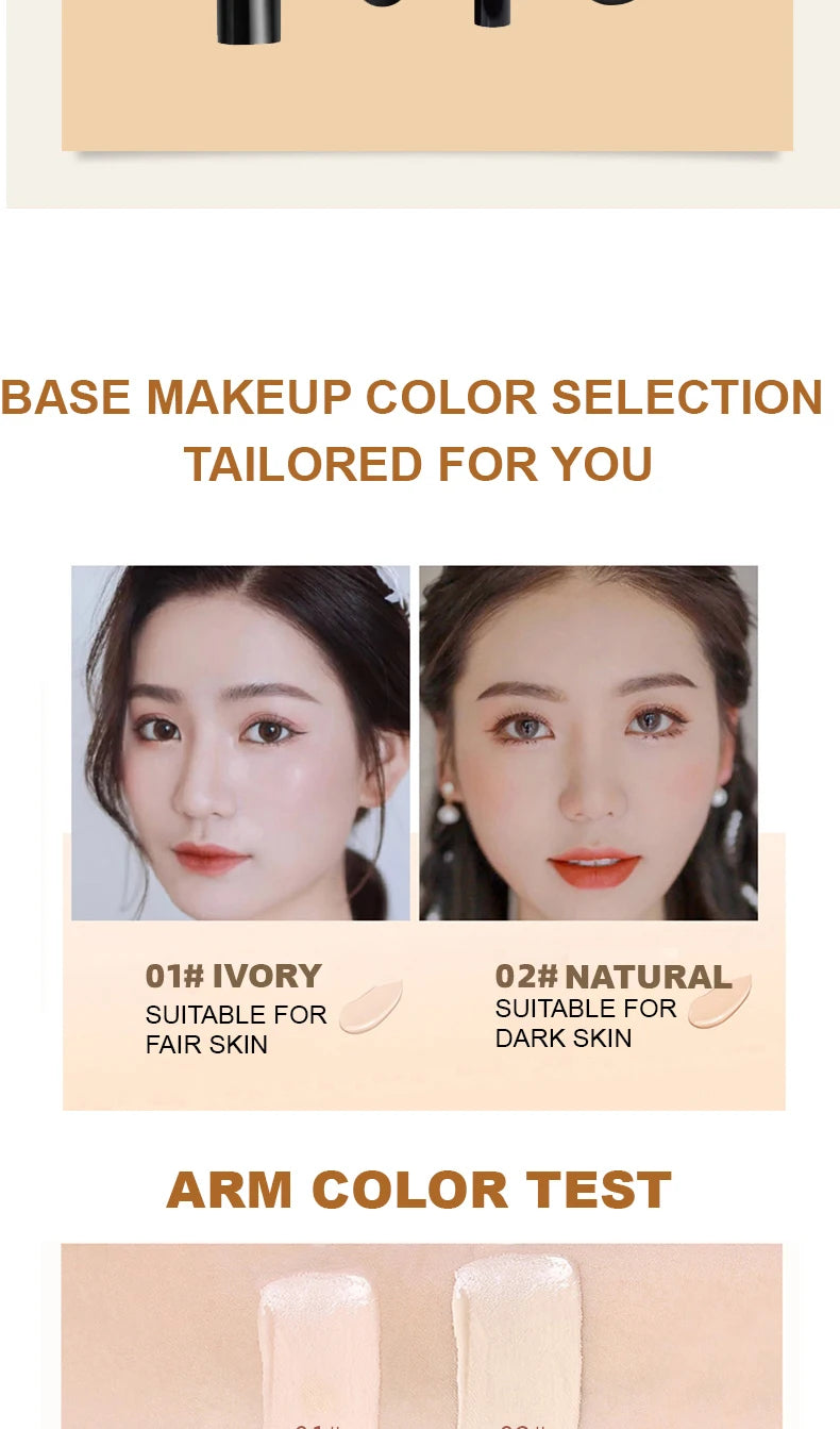 Ocheal BB Cream Air Cushion Compact Make Up Foundation Concealer Cream for Face Cosmetics Makeup Mushroom Head Puff