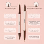GECOMO 3D star eye double head silkworm pen, keep makeup lasting, waterproof and not easy to stain, brighten