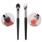1/2Pcs Peach Heart Blusher Brush - Small Flat Precise for Powder/Cream/Liquid Blush, Makeup Tool