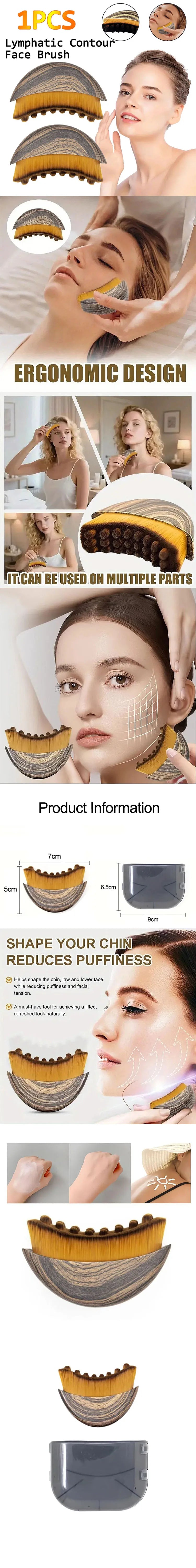 Lymphatic Contour Face Brush Ergonomically Designed To Fit  Sculpting Drainage Massager for Face The Skin Precisely LBHL31