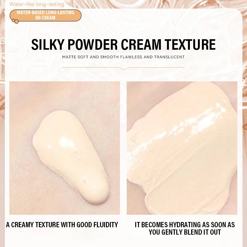 BB Cream, Isolation Cream, Foundation Liquid Long-lasting Ivory White Concealer Moisturizing Oil Control Base Makeup No Powder