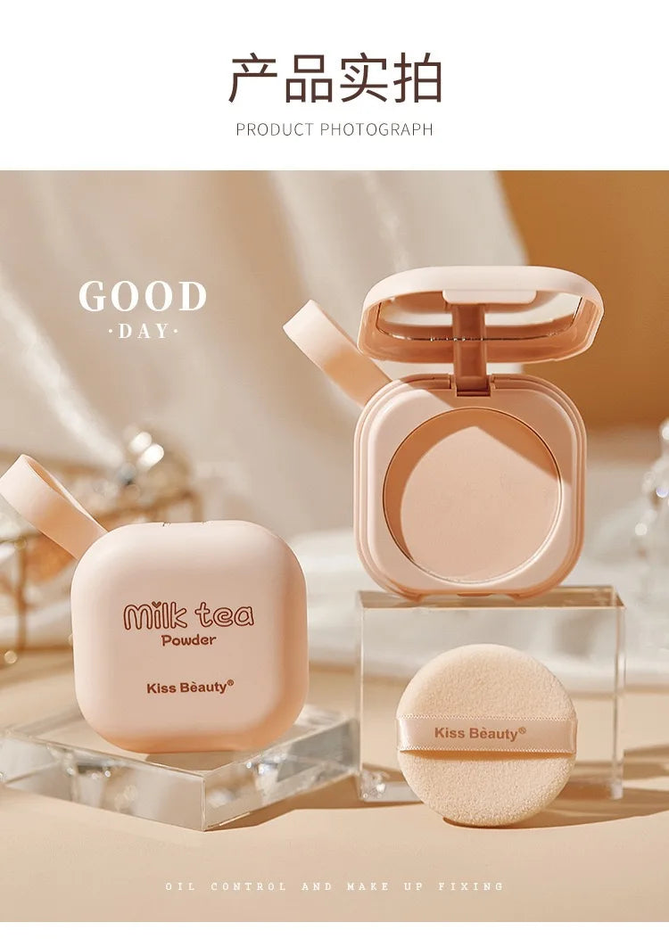 Setting Powder Oil Control Makeup Setting Brightening Skin Tone Setting Powder With Mirror Compact Portable Makeup Powder
