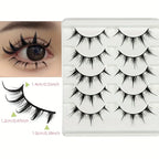 Anime-Inspired False Eyelashes, 5 Pairs Cartoon Eye Faux Lashes, Dramatic Look Demon Style, Volumizing & Lengthening