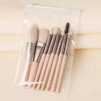 Set of 8 Soft Bristle Make Up Brushes Premium Synthetic With Bag Eyeshadow Brush Eye Facial Beauty Foundation Brush