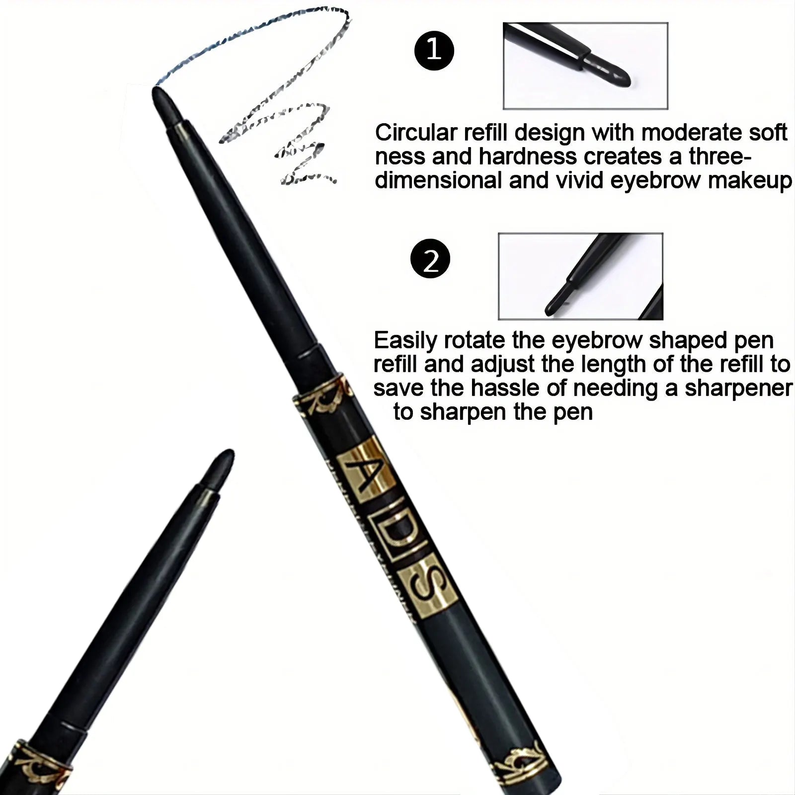 3PCS/9PCS Long-Lasting Waterproof Black Eyeliner Pencil -Smudge-Proof Sweat-Resistant for Bold Eye Makeup, ldeal Gift