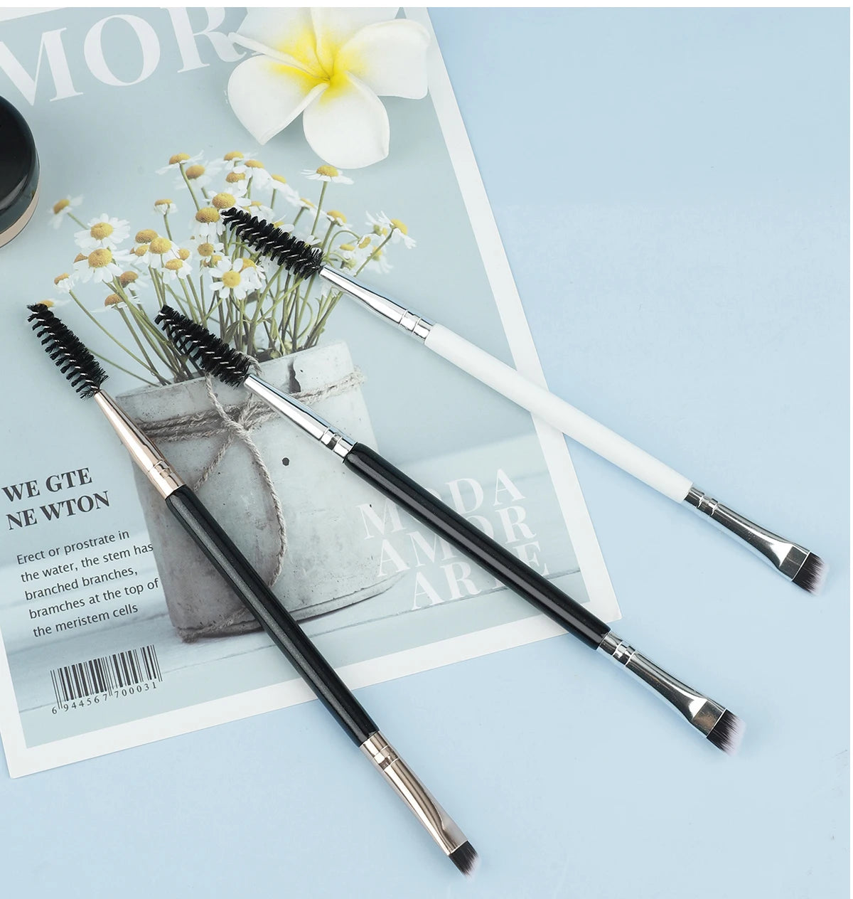 Eyebrow Brush Eyelash Comb makeup brushes Dual Ended Angled brush Spoolie brush 2 in 1 Lash eyebrow brush set makeup tool