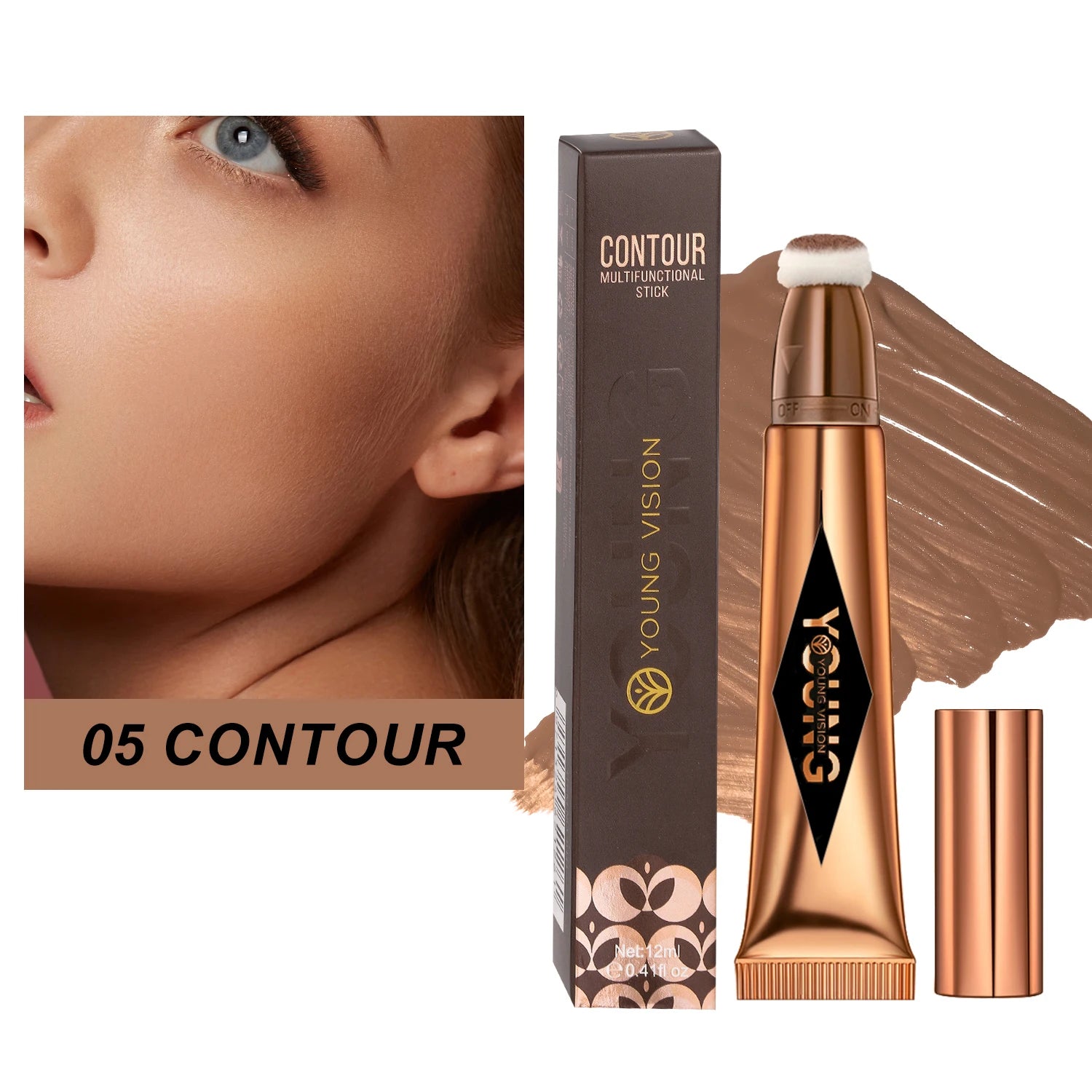 Multifunctional Liquid Blush Face Contour Highlight Eye Shadow Stick durable waterproof silky all-in-one creamy texture