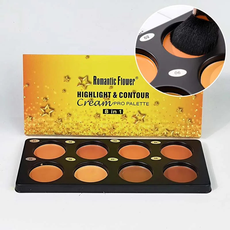 Waterproof Pressed Powder For Dark Skin Brighten Face Contouring Concealer Natural Matte Bronzer Cream Makeup Palette For Women