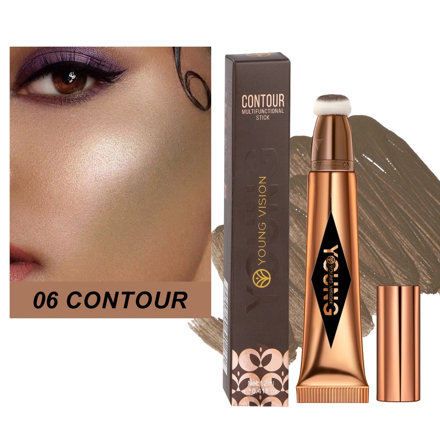 Multifunctional Liquid Blush Face Contour Highlight Eye Shadow Stick durable waterproof silky all-in-one creamy texture