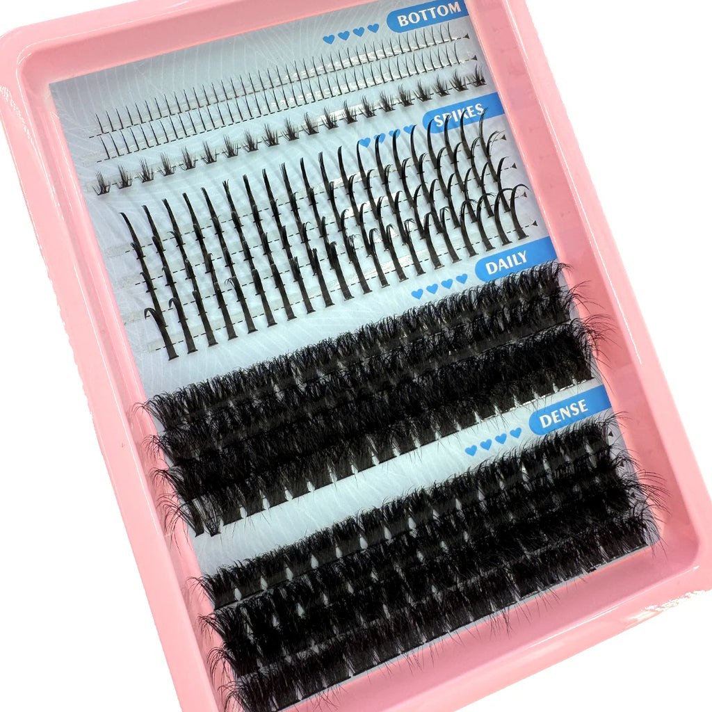 60-150D Cluster Eyelash Extensions with Lash Spikes Lash Clusters Wispy Eyelashes Clusters Fluffier Individual Lashes Clusters
