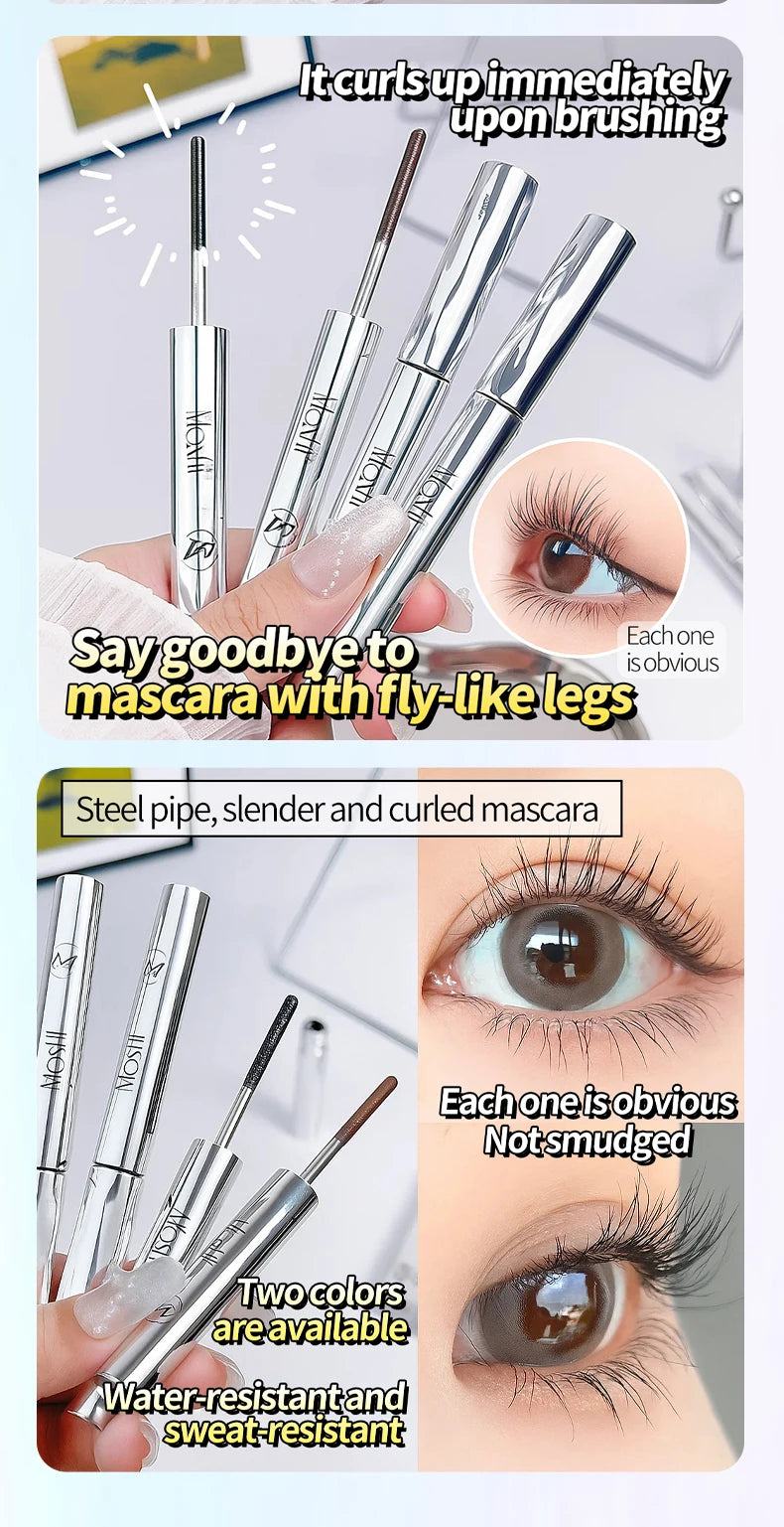 Long-lasting eyebrow pencil Waterproof and sweat-proof Separates each lash Thick and voluminous Steel tube eyebrow pencil