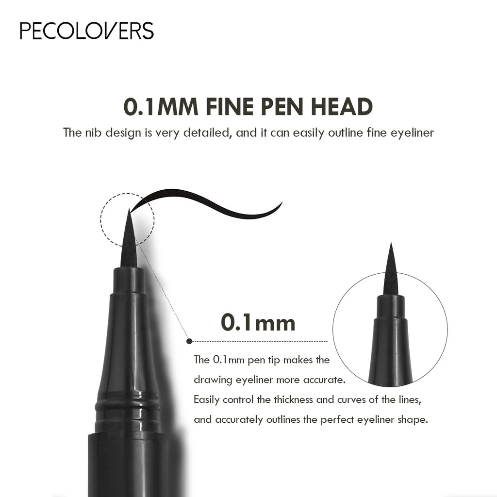 5PCS/Set Smooth Liquid Eyeliner Pen, Waterproof, Long-lasting Makeup, Black, Ultra-fine Pen Tip,Create A Charming Eye Makeup
