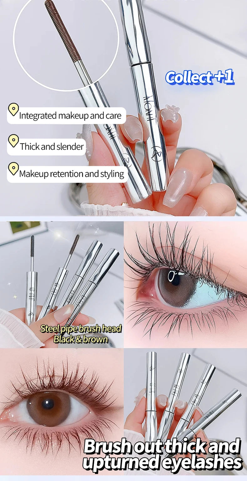 Long-lasting eyebrow pencil Waterproof and sweat-proof Separates each lash Thick and voluminous Steel tube eyebrow pencil