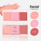 HISYI three-color blush natural color rendering delicate non-flying powder matte rouge holding makeup clear vitality girl blush
