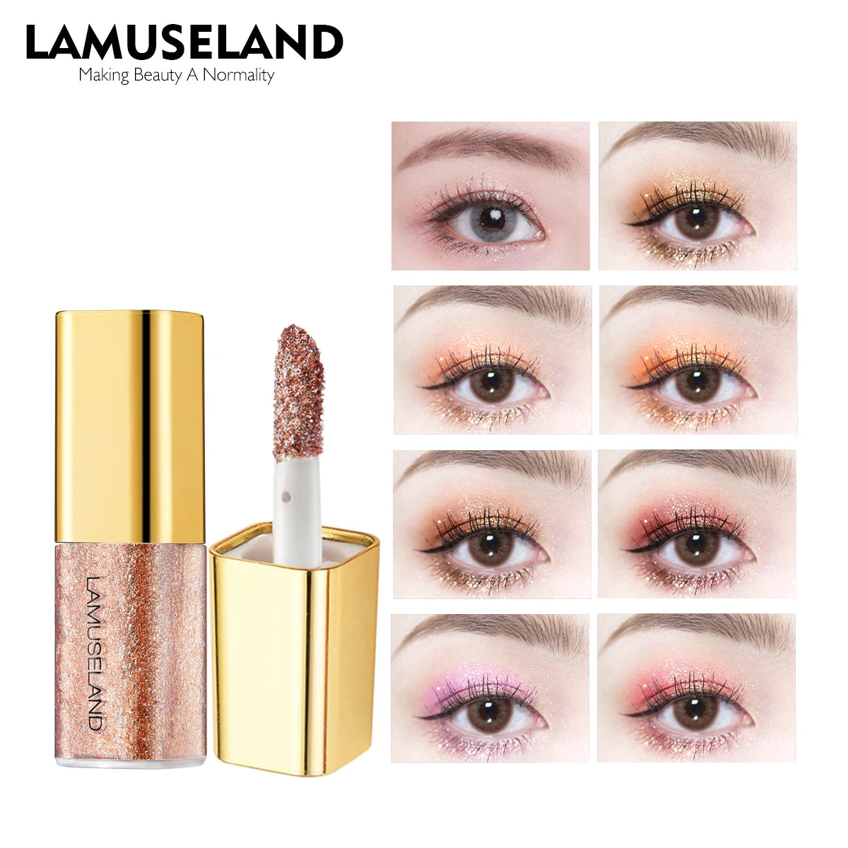 Pearly Liquid Eyeshadow Makeup Natural Smokey Silver Shimmer Glitter Diamond Shadows For Eyelids Waterproof Beauty Highlighter