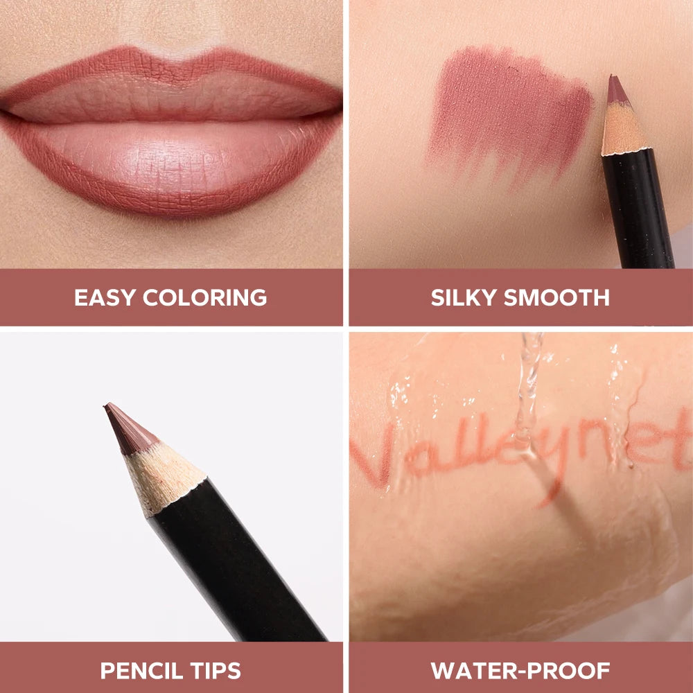 4 PCS/SET Lip Gloss Lip Oil Lip Liner Lip Combo Set  Long Lasting Waterproof Lip Liner 3D Lip Makeup Every Makeup Style