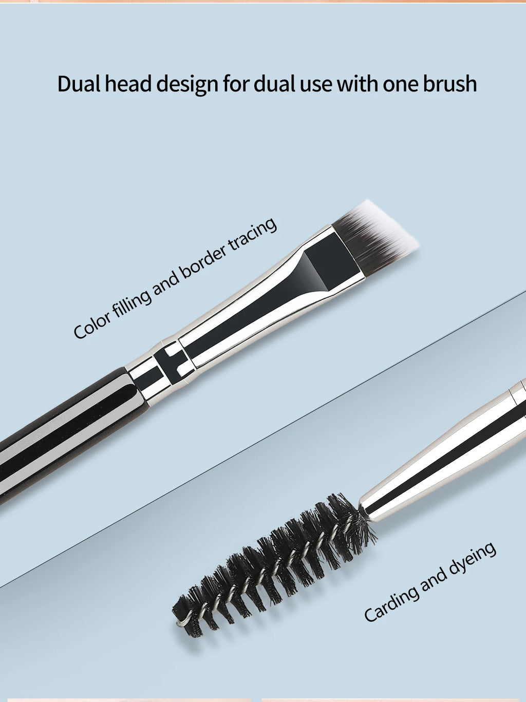 Eyebrow Brush Eyelash Comb makeup brushes Dual Ended Angled brush Spoolie brush 2 in 1 Lash eyebrow brush set makeup tool