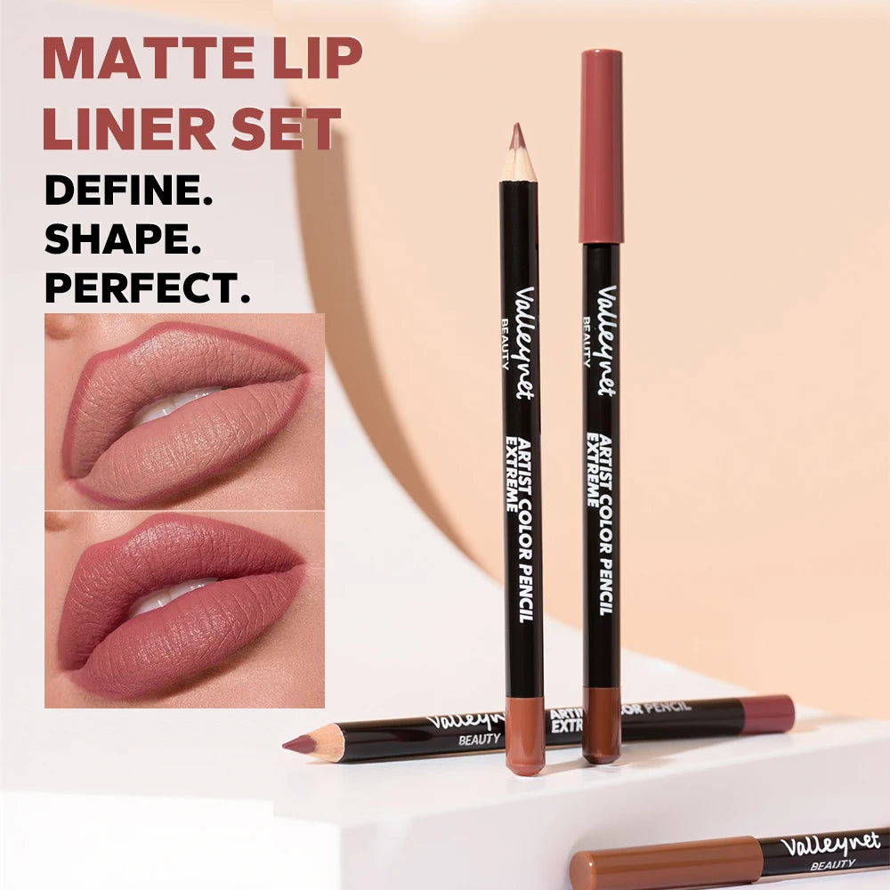 4 PCS/SET Lip Gloss Lip Oil Lip Liner Lip Combo Set  Long Lasting Waterproof Lip Liner 3D Lip Makeup Every Makeup Style