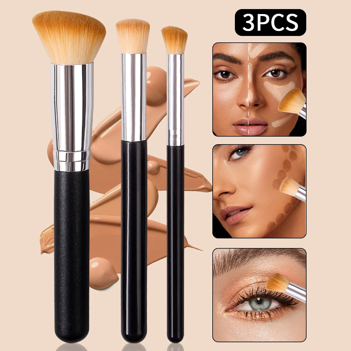 Foundation Concealer Brush, Premium Contour Blusher Brushes, Flawless Under Eye Dense Face Makeup Brush For Blending