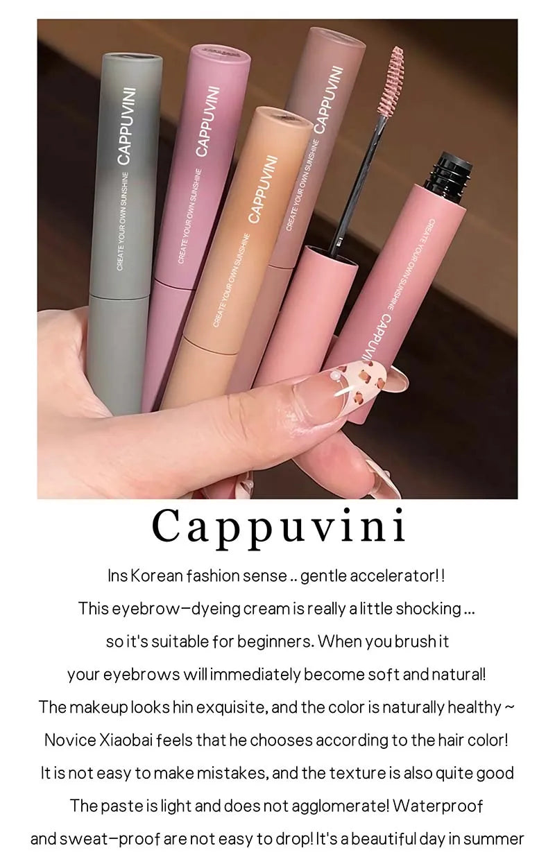 Cappuvini Cloud Mist Eyebrow Tint Non-Smudge Natural 3D Waterproof Quick-Drying Eyebrow Dyeing Cream Cosmetics