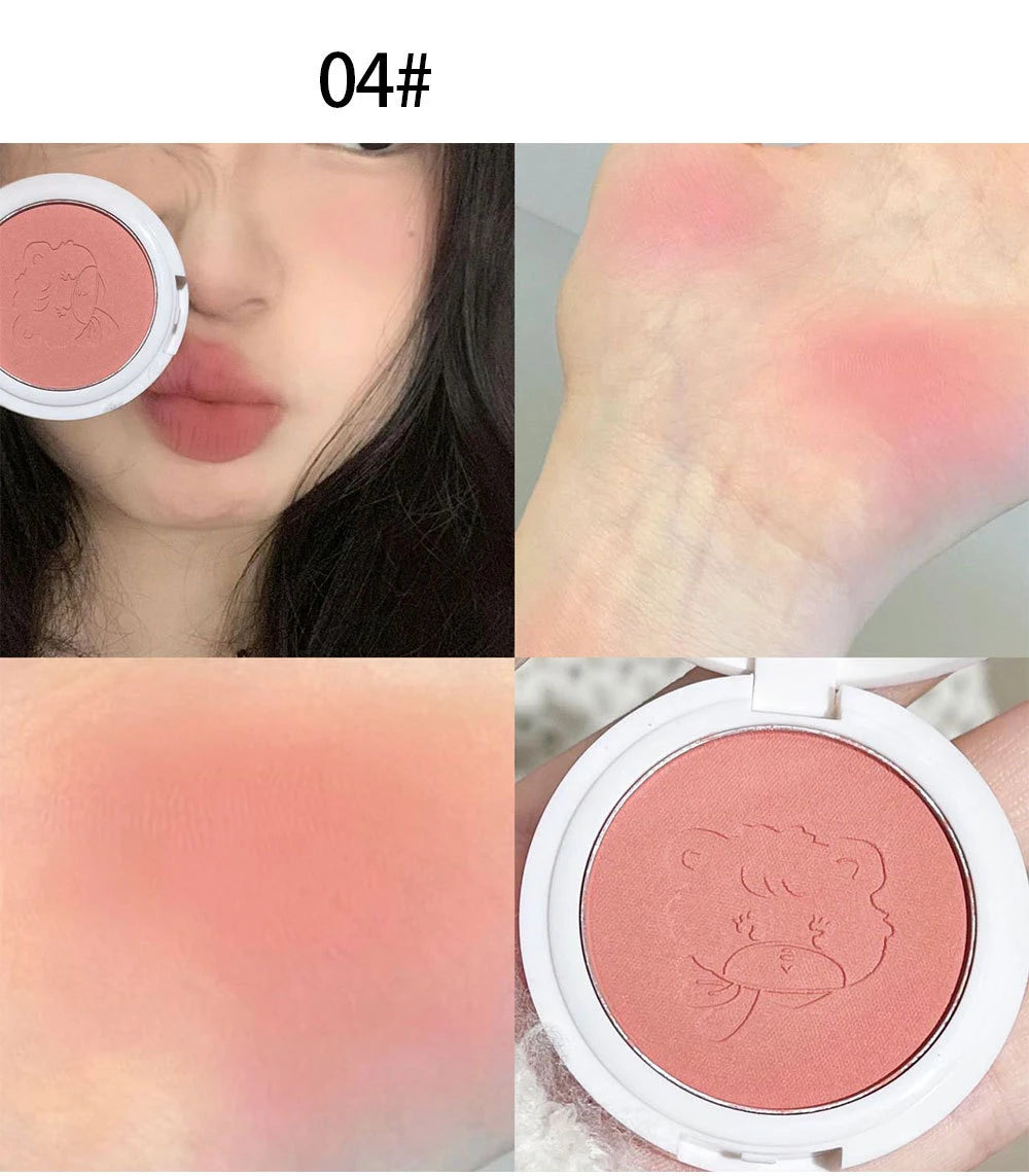 Monochrome Cute Blusher Peach Milk Pink Cream Natural Cheek Tint Brighten Waterproof Matte Face Contouring Blush Palette Makeup